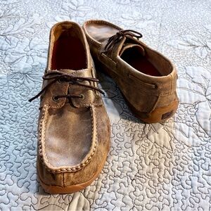 Twisted X Leather Driving Moccasin Shoes Men’s 10.5M Brown Casual Slip On🧡